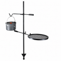 Portable Swivel Campfire Grill Rack Heavy Duty Steel Cooking Grate for Camping Picnic Beach