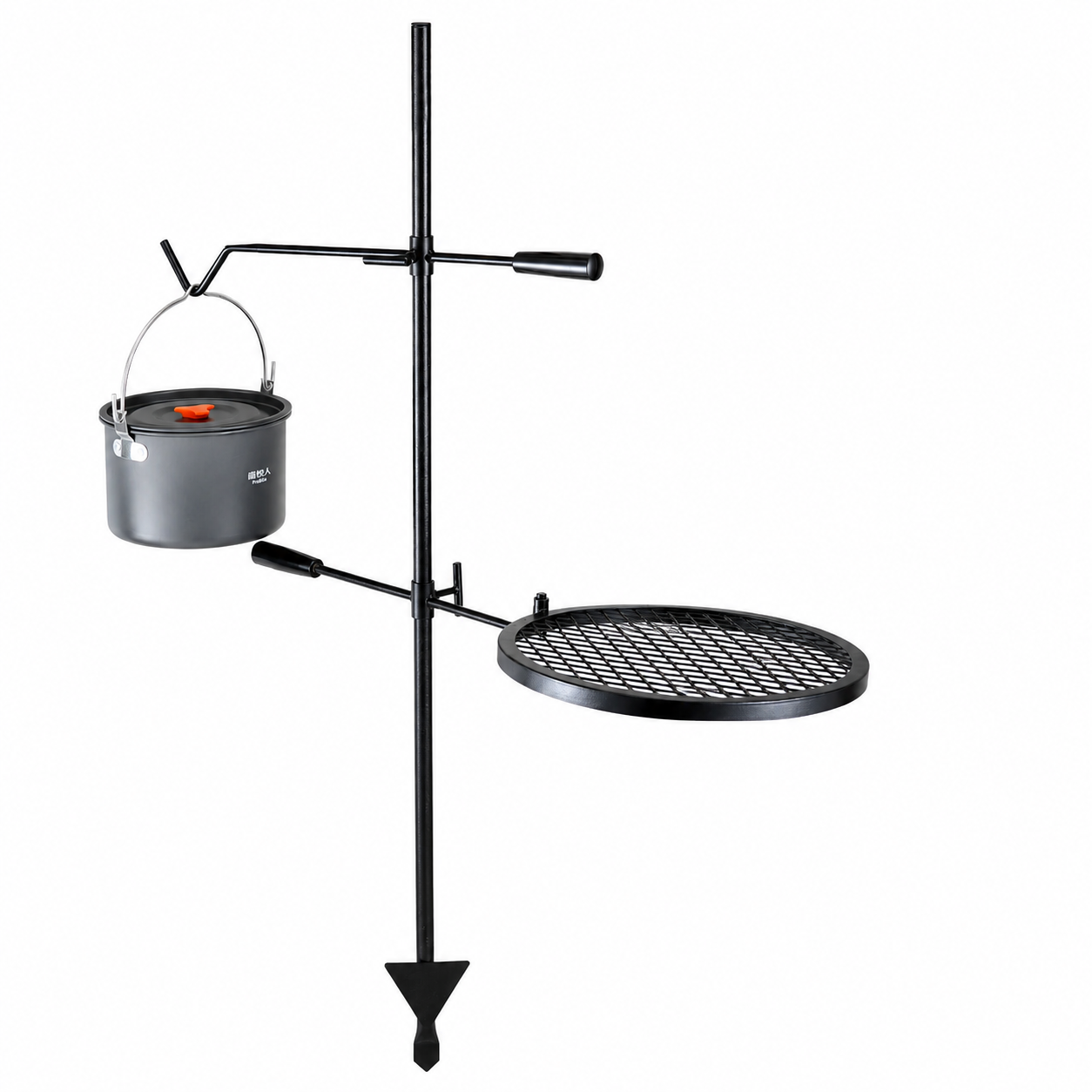 Portable Swivel Campfire Grill Rack Heavy Duty Steel Cooking Grate for Camping Picnic Beach