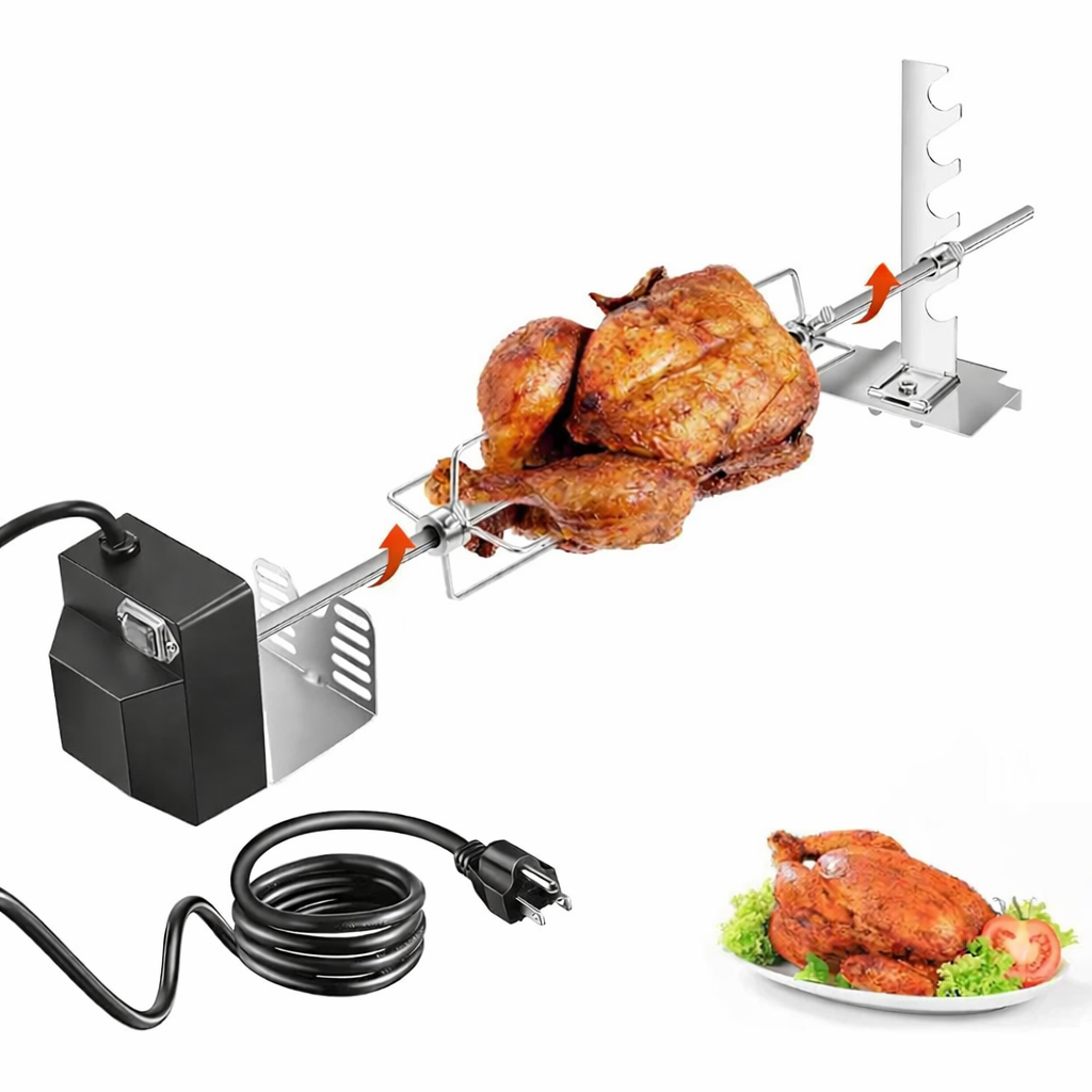 Heavy Duty Rotisserie Grill Kit with Motor 15kg Load Stainless Steel BBQ Set
