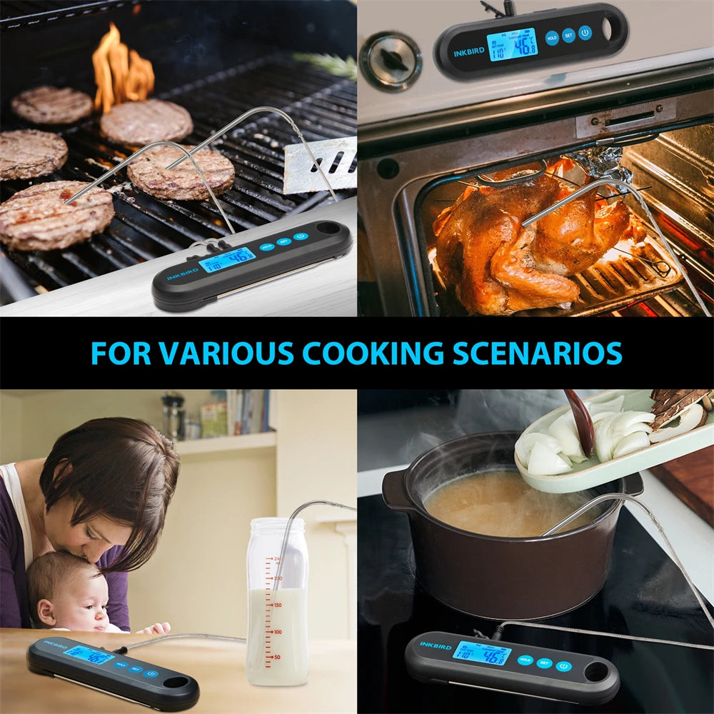 Bluetooth Rechargeable Meat Thermometer with 2 Probes Digital BBQ Cooking Thermometer