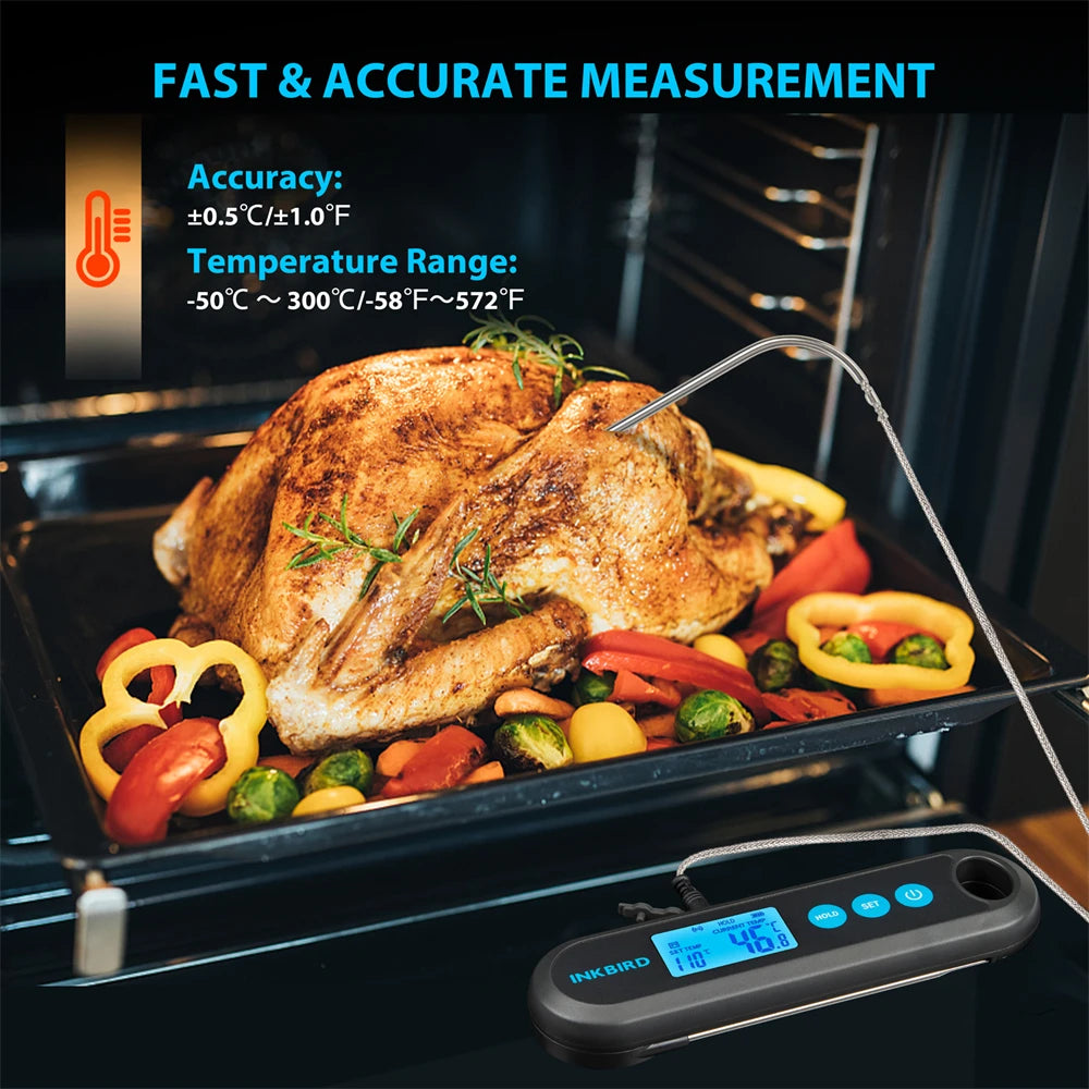 Bluetooth Rechargeable Meat Thermometer with 2 Probes Digital BBQ Cooking Thermometer