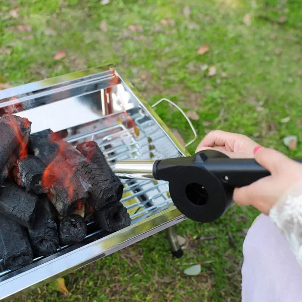 Portable Hand BBQ Fan Manual Air Blower for Charcoal Grill Barbecue and Outdoor Cooking