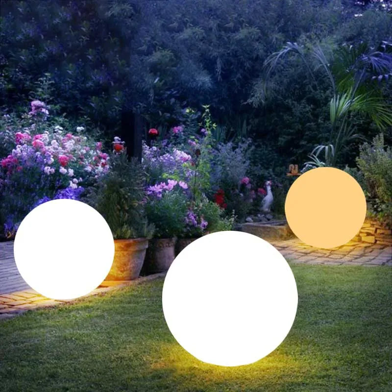 20cm Waterproof LED Garden Ball Light RGB Color Changing Rechargeable Outdoor Decorative Lamp