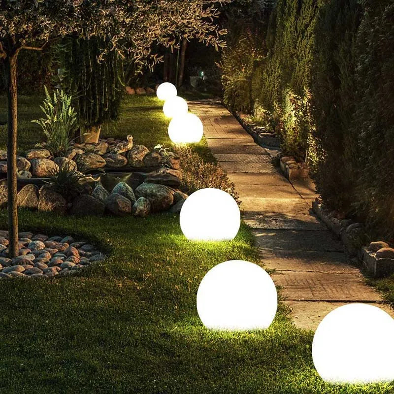 15cm Waterproof LED Garden Ball Light RGB Color Changing Rechargeable Outdoor Decorative Lamp