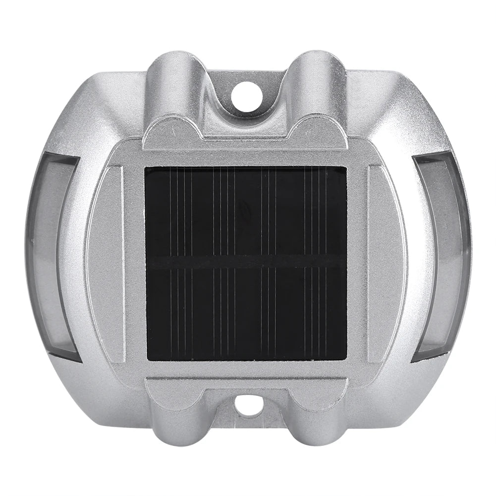 Solar Powered LED Driveway Light WHITE 6 LED Waterproof Aluminum Outdoor Pathway Road Marker