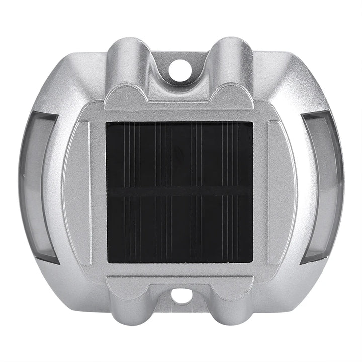 Solar Powered LED Driveway Light WHITE 6 LED Waterproof Aluminum Outdoor Pathway Road Marker