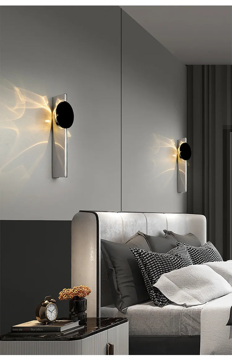 33CM One Round LED Wall Light Warm White Modern Creative Shadow Wall Sconce for Bedroom Hallway and Living Room