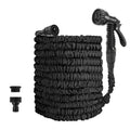 25FT Expandable Magic Garden Hose Black High Pressure Water Hose with 7 Spray Functions and Spray Gun