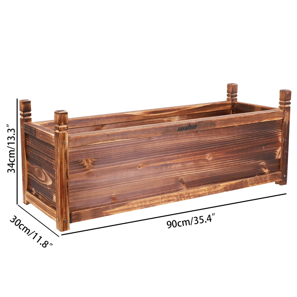 Large Wooden Raised Garden Bed Planter Box Indoor Outdoor Flower Herb Vegetable