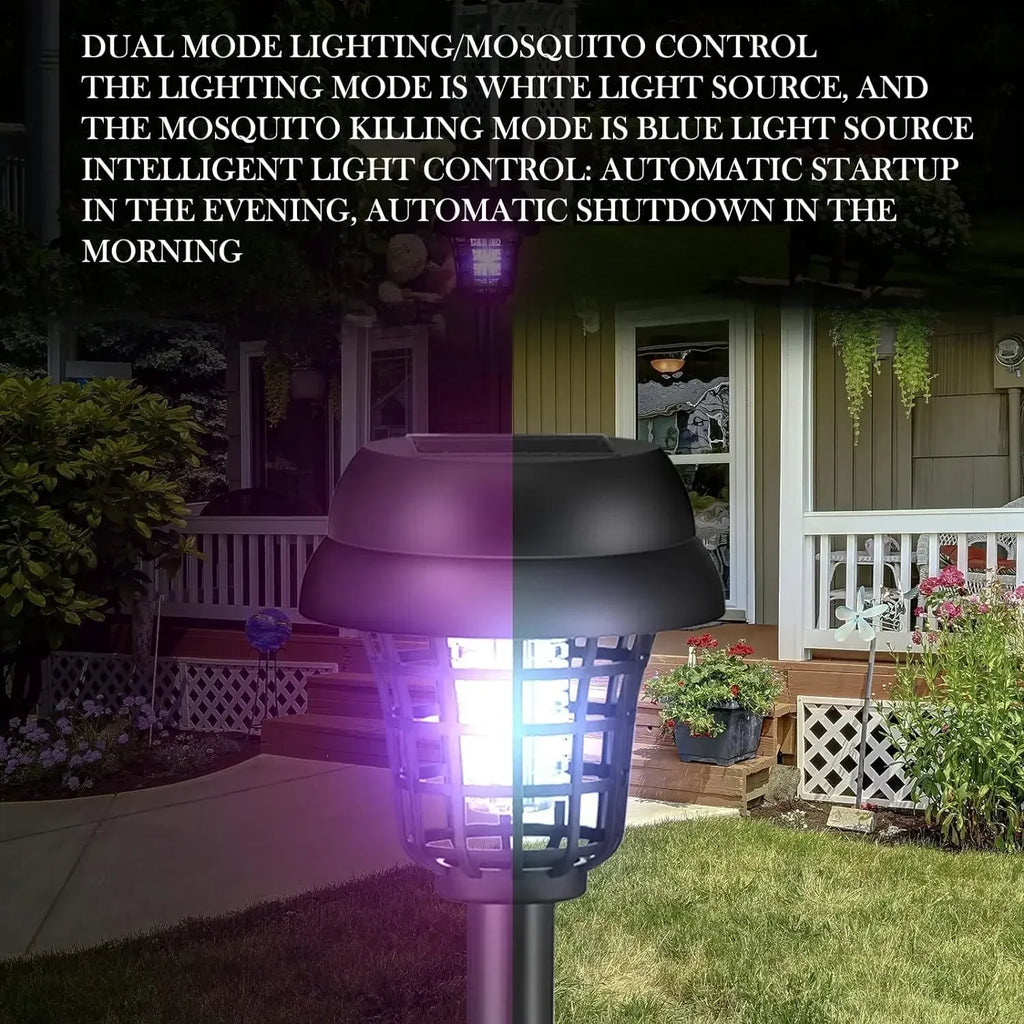 1 Piece Solar Mosquito Killer Lamp Waterproof Outdoor Garden Bug Zapper Light for Patio Camping and Yard