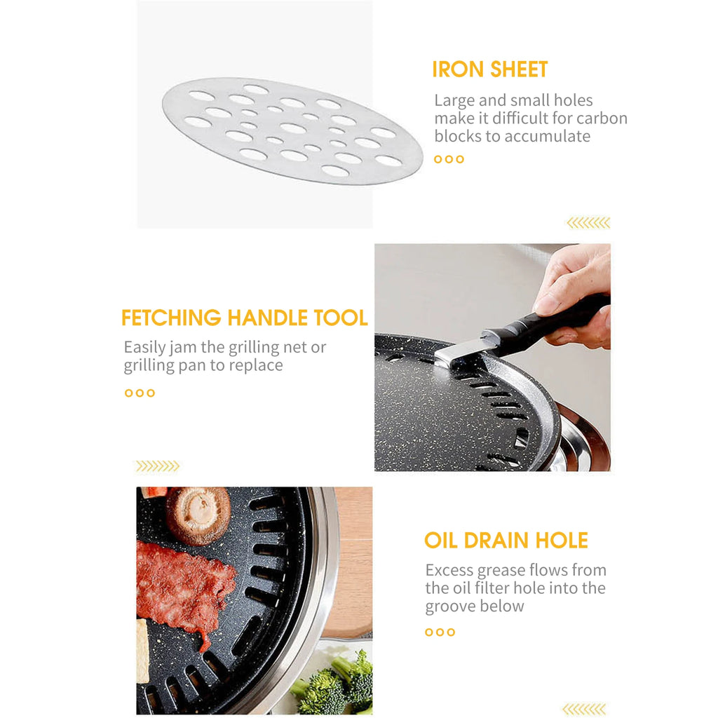 Portable Charcoal BBQ Grill 13 Inch Round Tabletop Camping Grill with Cooking Tray