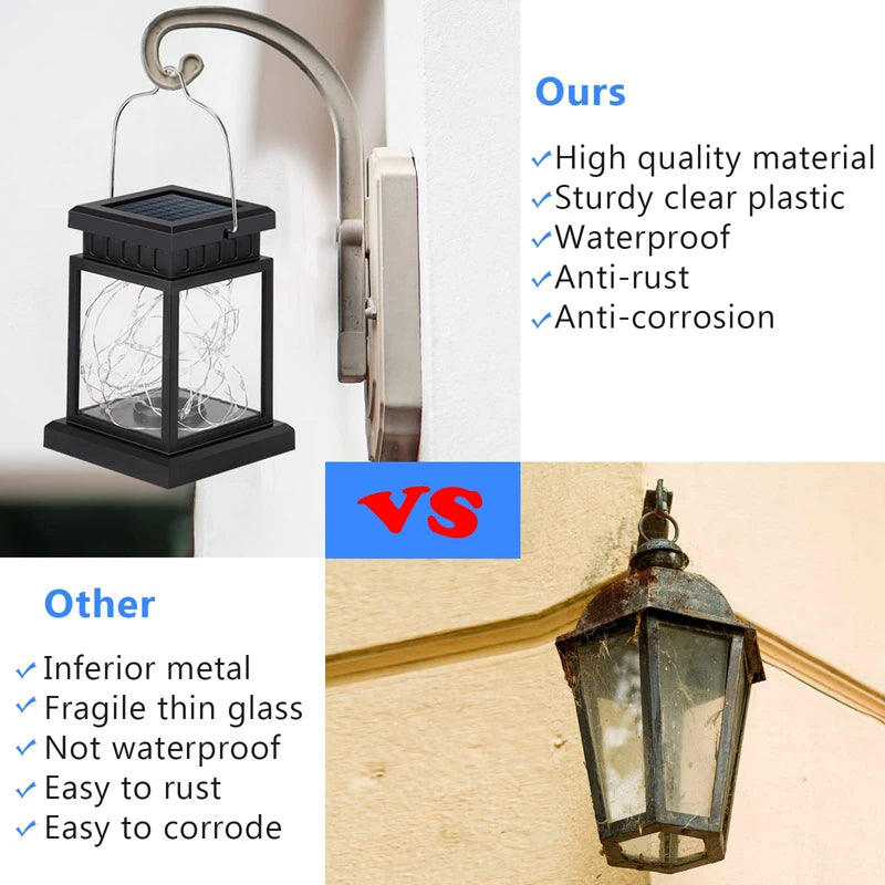30 LED Solar Lantern Light Warm White Outdoor Hanging or Floor Garden Decor Lamp