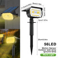 56LED Warm Light Solar Powered Motion Sensor Garden Light Waterproof Outdoor Pathway Lamp