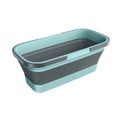Collapsible Green Plastic Bucket Foldable Mop Bucket Laundry Basket with Handle for House Cleaning and Storage