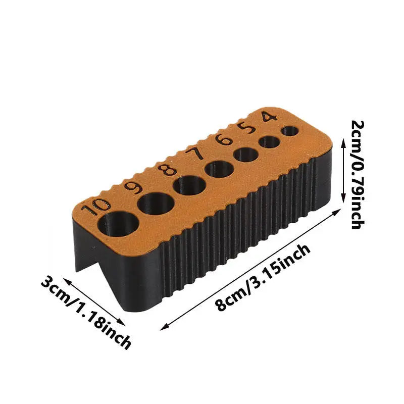 Drill Guide Block Orange for 4mm to 10mm Holes Precision Drilling Jig Tool for Woodworking and DIY Projects