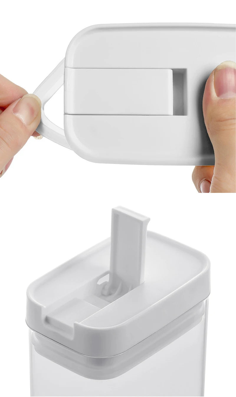 1200ml Transparent Pasta Storage Box Plastic Dry Food Container with Lid