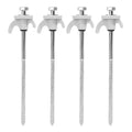 4 Piece White Tent Stakes Heavy Duty Carbon Steel Spiral Ground Anchors for Camping Canopies and Tarps