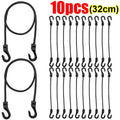 32cm Stretchable Bungee Cord with Hooks Heavy Duty Elastic Tie Down Rope for Camping & Cycling