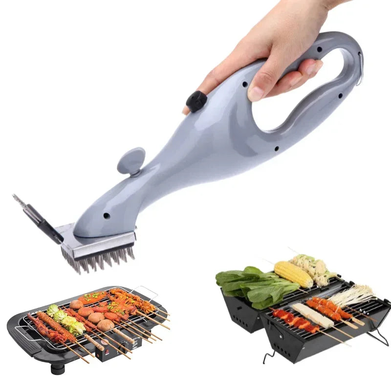 BBQ Grill Cleaning Brush with Water Spray Stainless Steel Outdoor Cleaning Tool