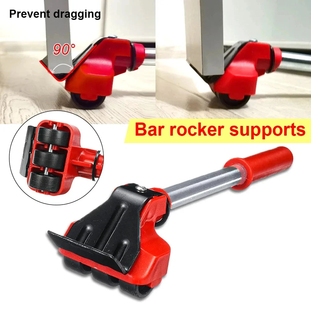 Heavy Duty Furniture Mover Set with Lifter Tool and Roller Pads for Moving Heavy Appliances
