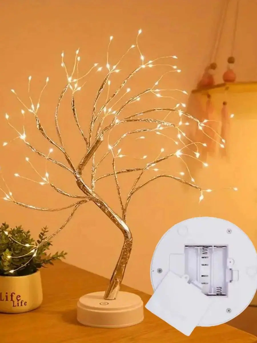 108 LED Tree Lights Warm White USB or Battery Operated Decorative Table Lamp for Home Party and Holiday Decor