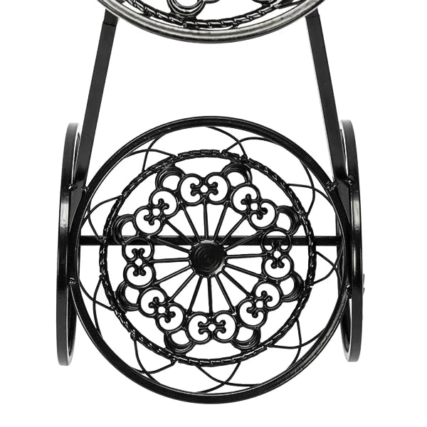 3 Tier Bicycle Plant Stand Wrought Iron Tricycle Flower Pot Holder Indoor Outdoor Black