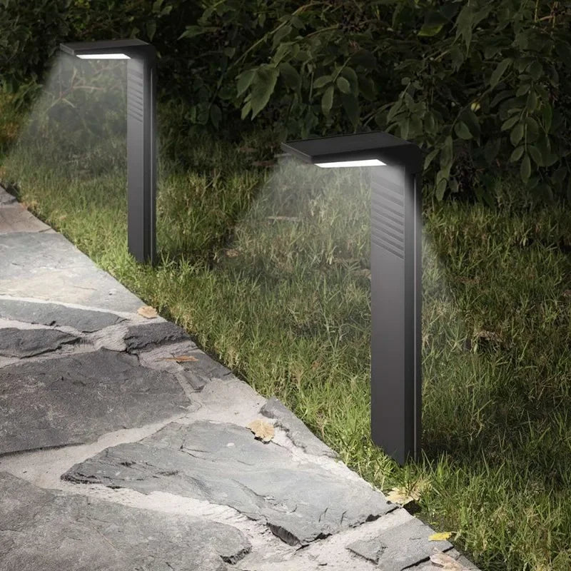 2 Piece Solar Powered Garden Pathway Light Waterproof Outdoor Landscape Lawn Light White