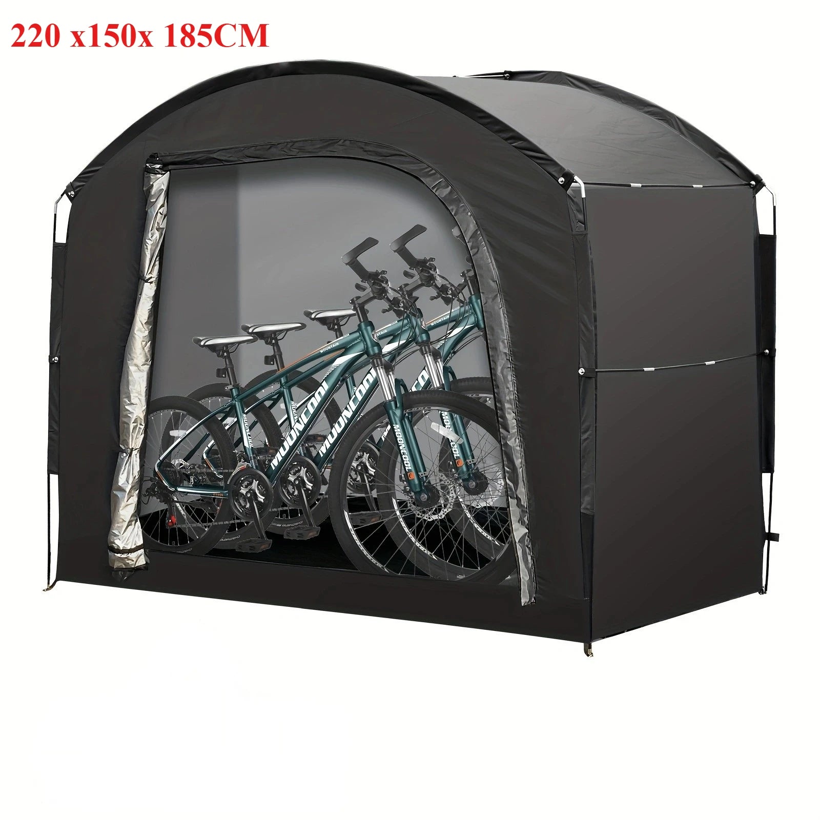 Portable Storage Tent Black Large Waterproof Bicycle Shelter for Bikes Garden Equipment and Outdoor Gear