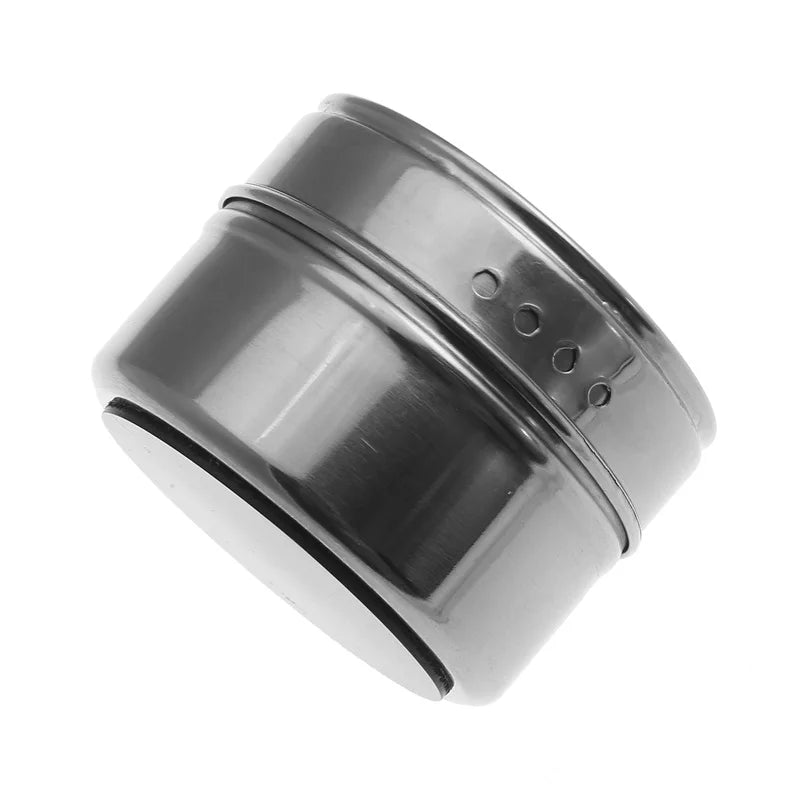 2 Piece Magnetic Spice Storage Jar Stainless Steel Seasoning Container with Spice Label