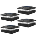 4 Piece Solar Post Cap Lights 4x4 Waterproof Fence Deck Garden Lights with 3 Modes
