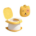 Portable Yellow Kids Folding Toilet Seat Potty Training Toilet with Lid for Travel Car Trips and Outdoor Use