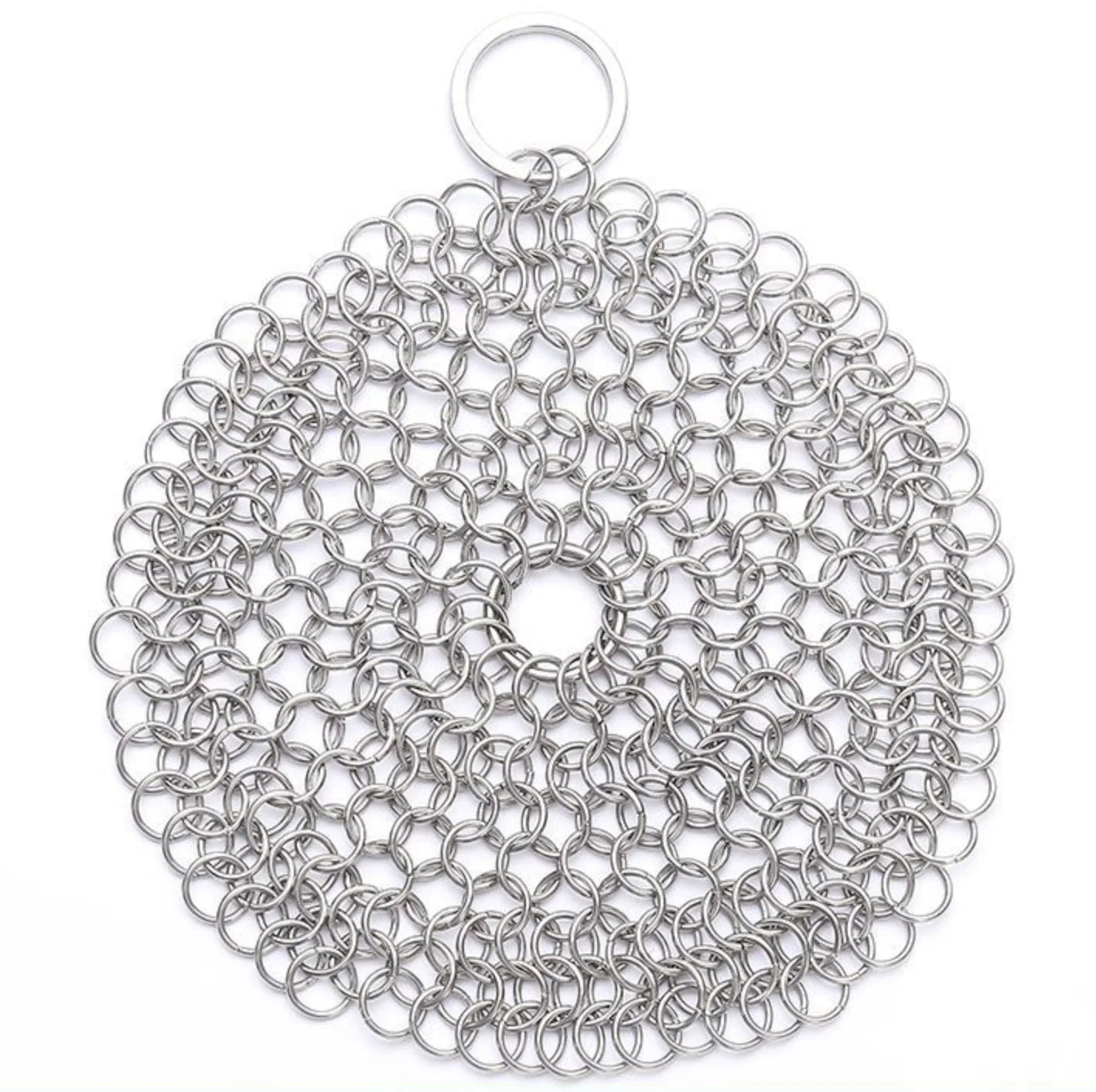 Stainless Steel Scrubber Round Kitchen Cleaning Mesh Reusable Pot Pan Cleaner Tool