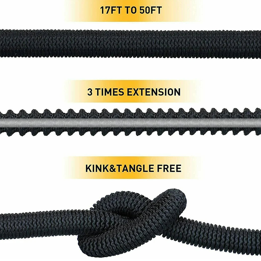 50FT Expandable Garden Hose with Spray Nozzle Flexible Water Pipe