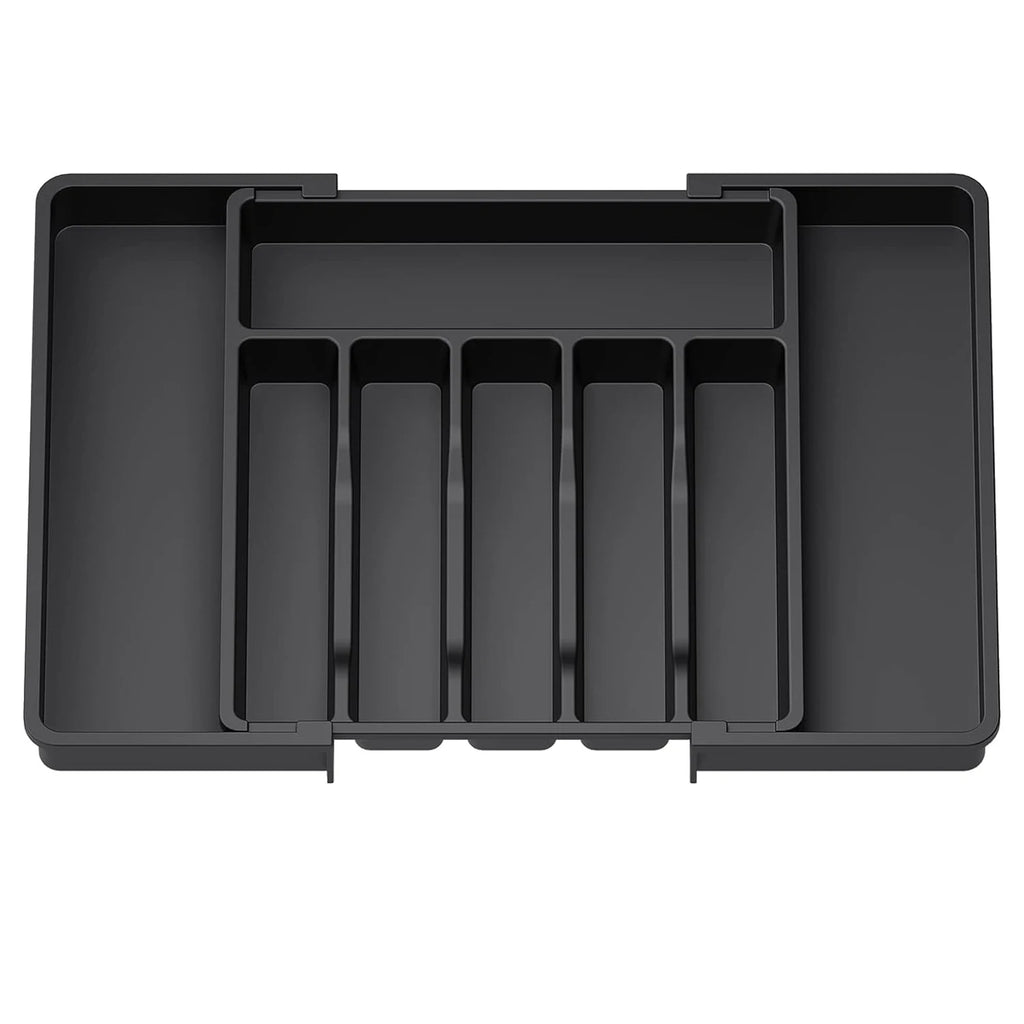 Adjustable Flatware Organizer Expandable Plastic Cutlery and Utensil Drawer Tray