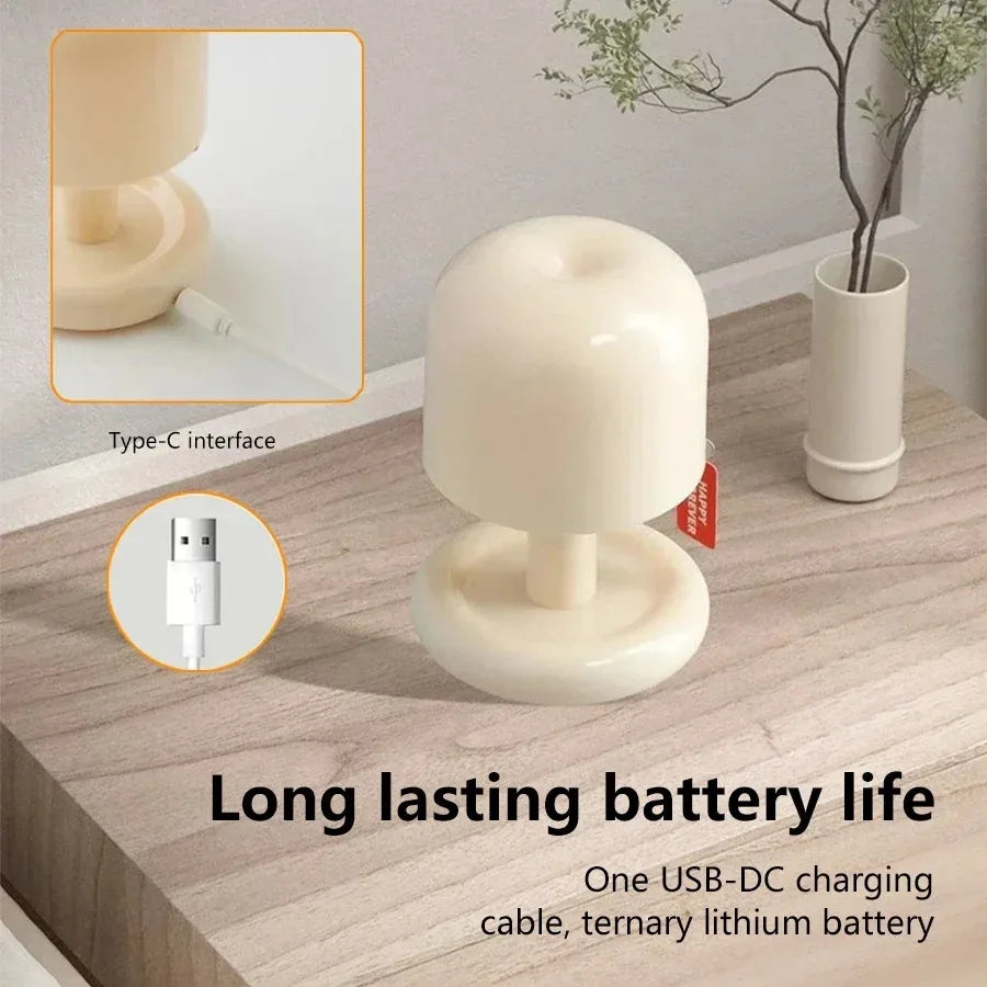 Rechargeable Sunset Night Light Warm White Table Lamp with Touch Control for Bedroom and Desk