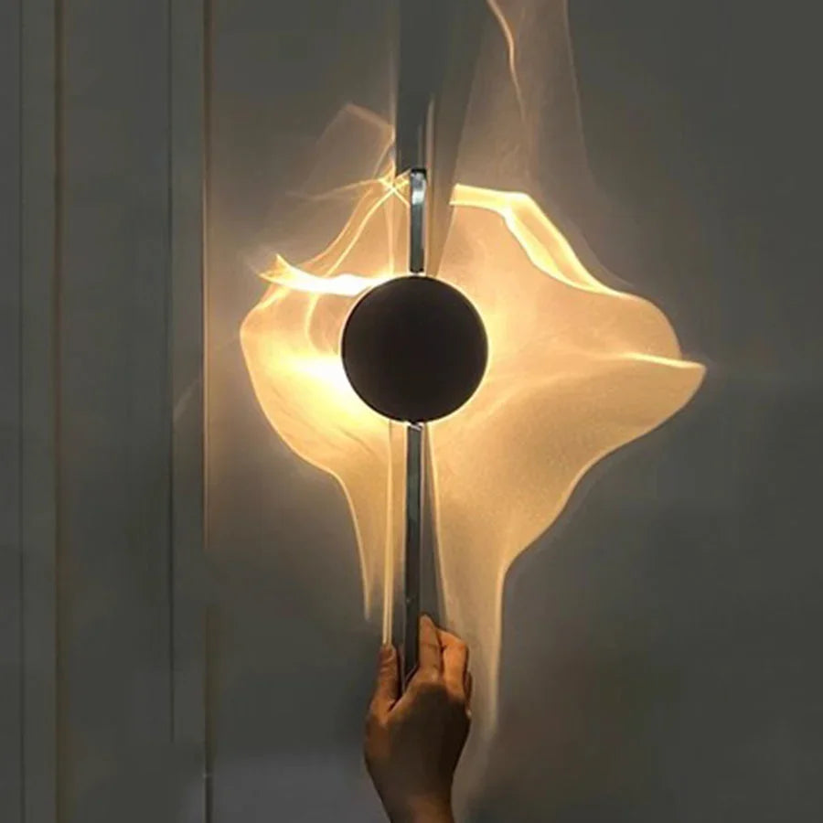 33CM One Round LED Wall Light Warm White Modern Creative Shadow Wall Sconce for Bedroom Hallway and Living Room