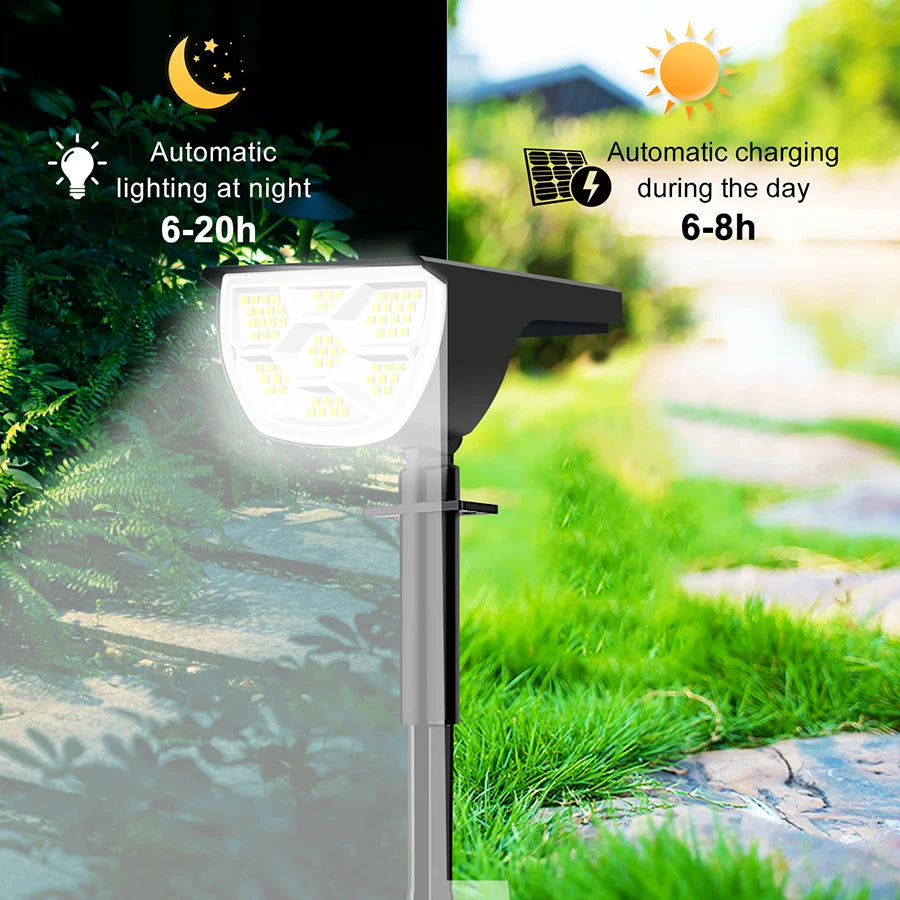 68LED White Light Solar Powered Garden Pathway Light Waterproof Outdoor Landscape Lamp