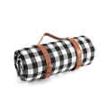 150x200cm Foldable White Plaid Picnic Blanket Waterproof Outdoor Mat with Leather Handle for Beach Camping Travel