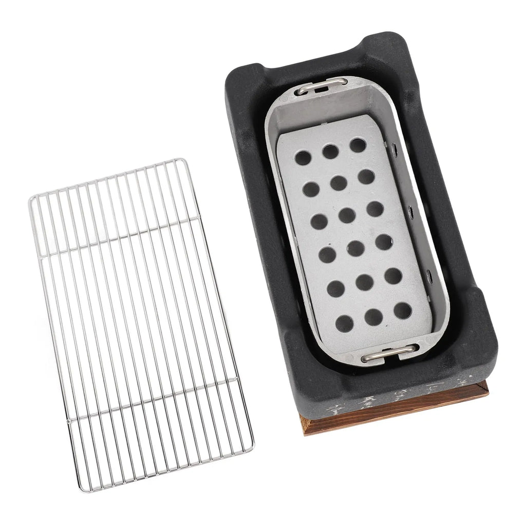Portable Japanese Charcoal BBQ Grill Stove Rectangle Tabletop Camping Grill