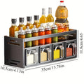 Multi Layer Kitchen Spice Rack Organizer with Seasoning Containers and Storage Shelf 35cm