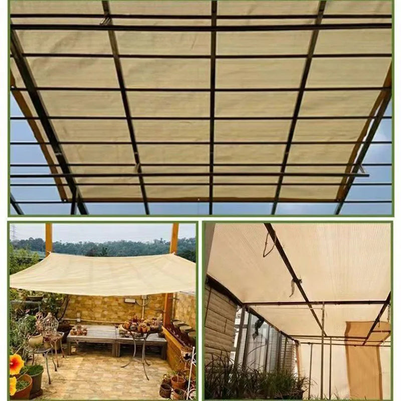 4x5m Beige Sun Shade Net UV Resistant Garden Shade Cloth for Plants Greenhouse Patio and Outdoor Protection