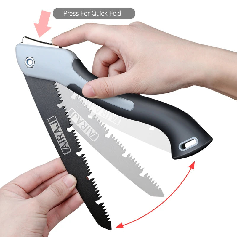 200-299mm Folding Hand Saw with Sharp Steel Blade for Wood Cutting Camping Gardening and Outdoor Use