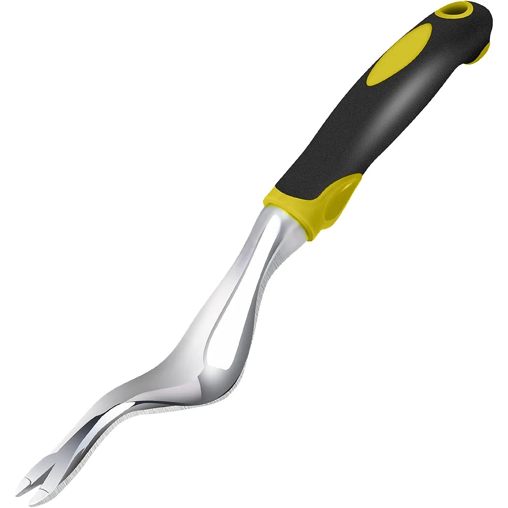 Hand Weeder Tool Yellow Aluminium Alloy Weed Puller with Ergonomic Handle for Garden Lawn and Farmland