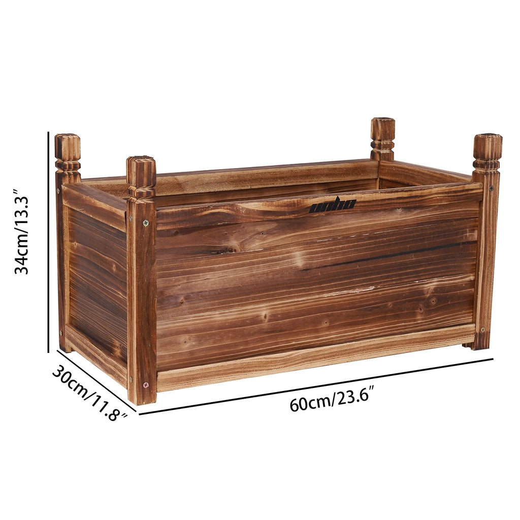 Medium Wooden Raised Garden Bed Planter Box Indoor Outdoor Flower Herb Vegetable