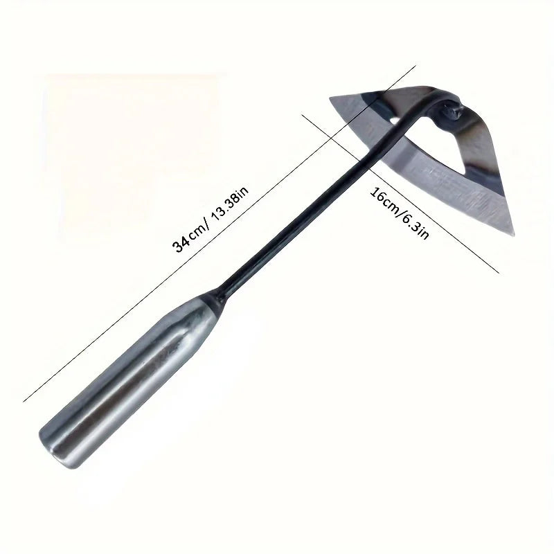 All Steel Hardened Hollow Hoe Hand Weeding Rake Garden Cultivator Tool Durable