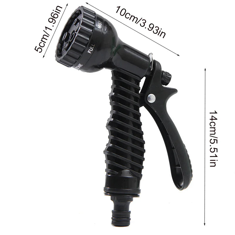 25FT Expandable Magic Garden Hose Black High Pressure Water Hose with 7 Spray Functions and Spray Gun
