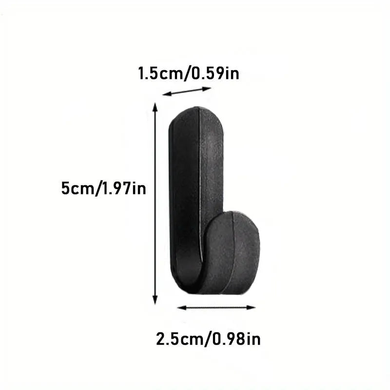 6 Piece Self-Adhesive Wall Hooks Waterproof J-Hook for Bathroom Kitchen Home