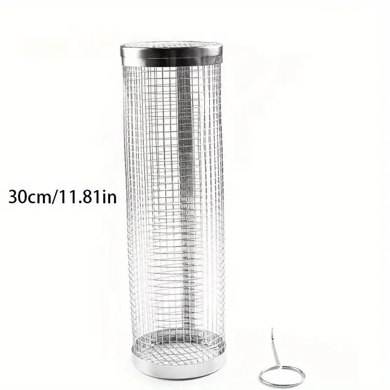 30cm Stainless Steel BBQ Grill Cage for Outdoor Camping Grilling