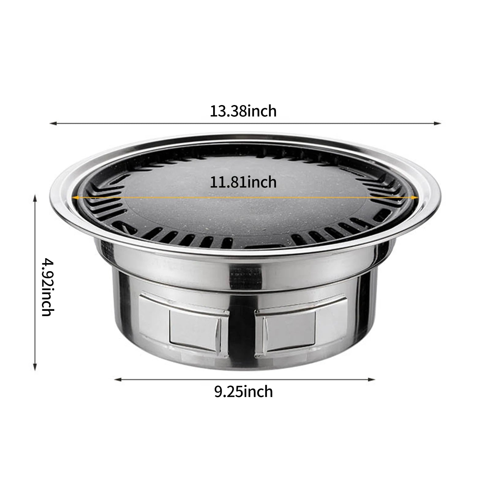 Portable Charcoal BBQ Grill 13 Inch Round Tabletop Camping Grill with Cooking Tray