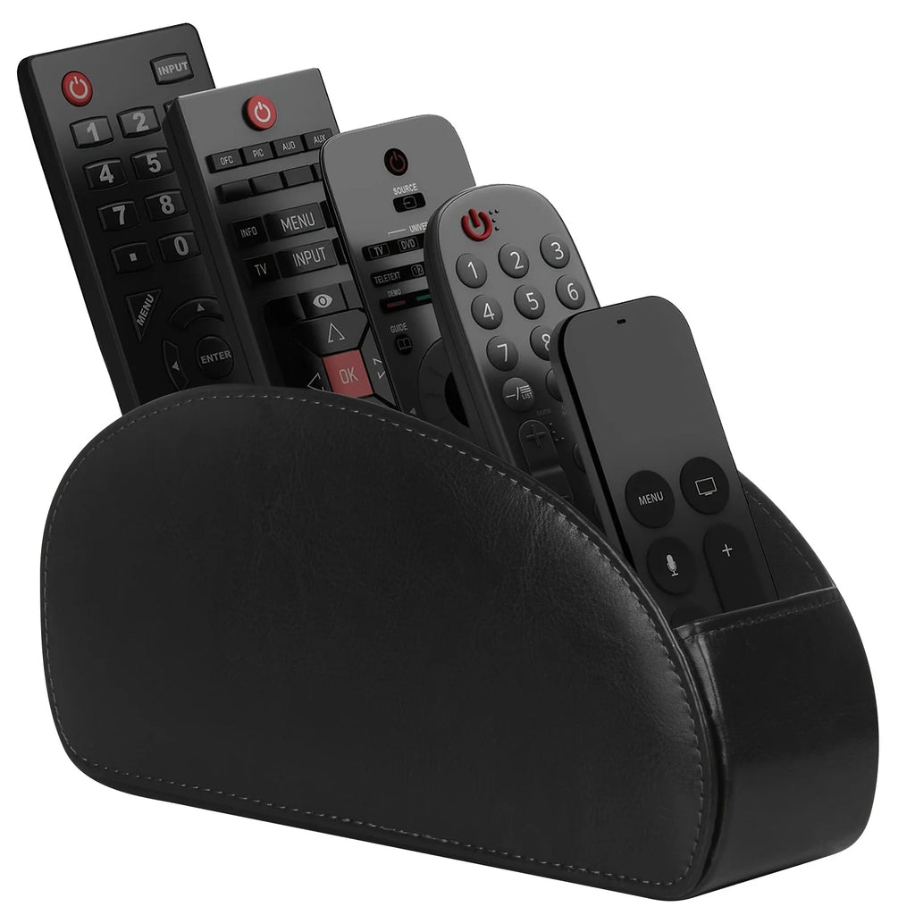 Black Remote Control Holder 5 Compartments Desktop Organizer Storage Box